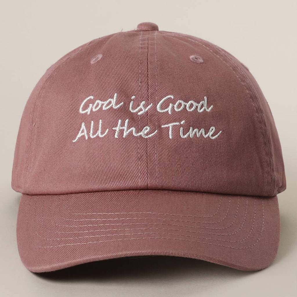 God is Good All The Time Embroidery Baseball Cap: GREENTEA / One Size