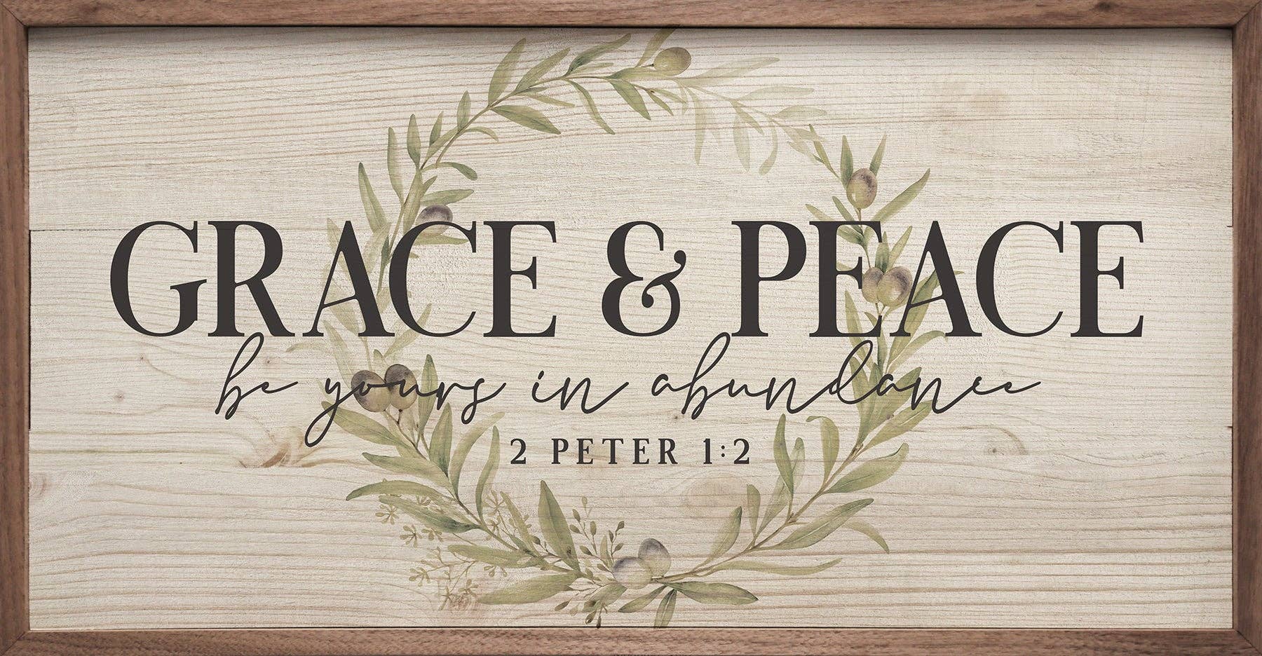 Grace And Peace 2 Peter 1 2 Wreath Whitewash: 24 x 12 x 1.5