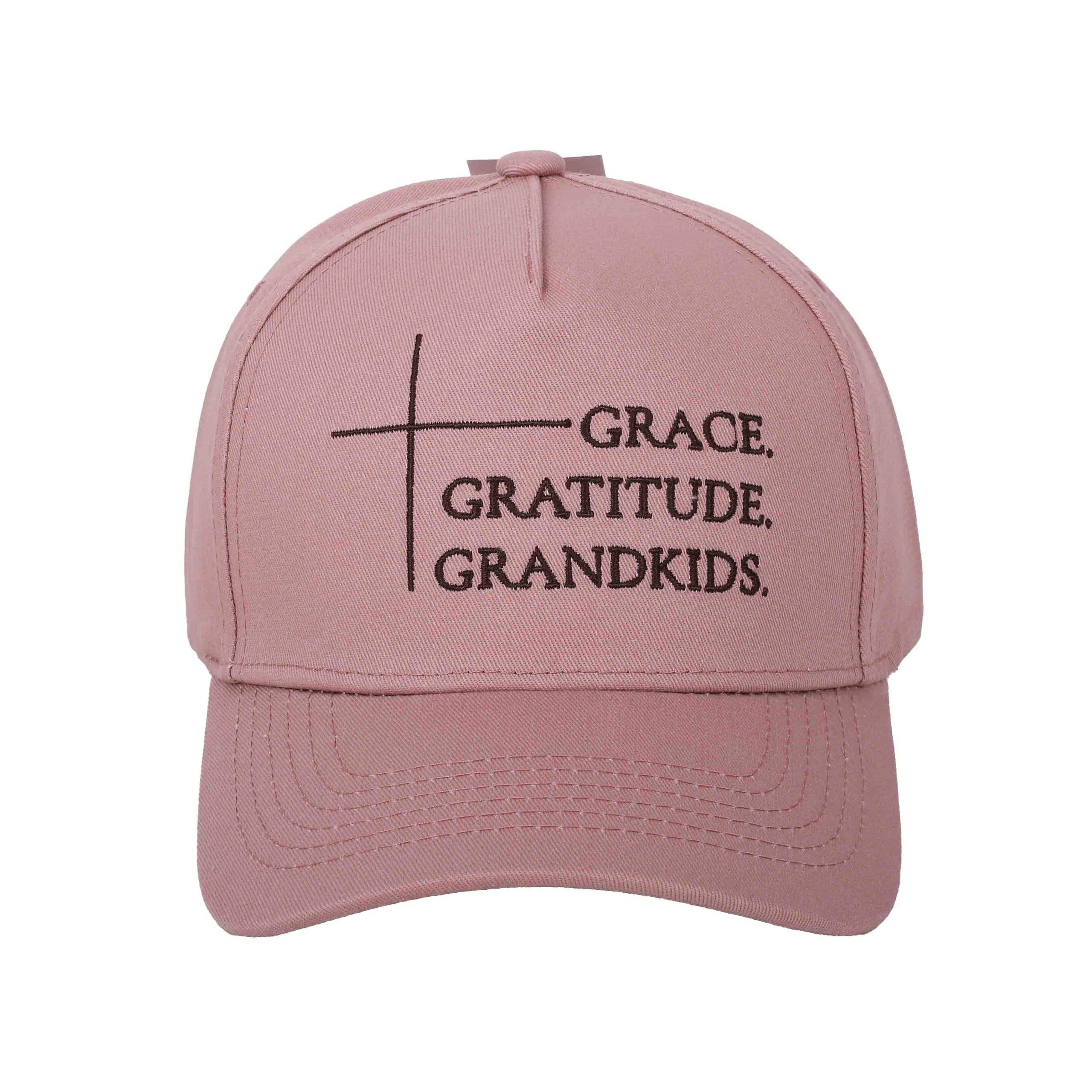 Cap Grace Gratitude Grandkids Pink: Pink, Brown / Cotton