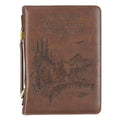 Bible Cover Classic Brown Wings Like Eagles Isa. 40:31: Large