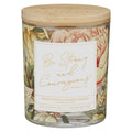 Glass Candle Bamboo Lid Floral Strong & Courageous Josh 1:9