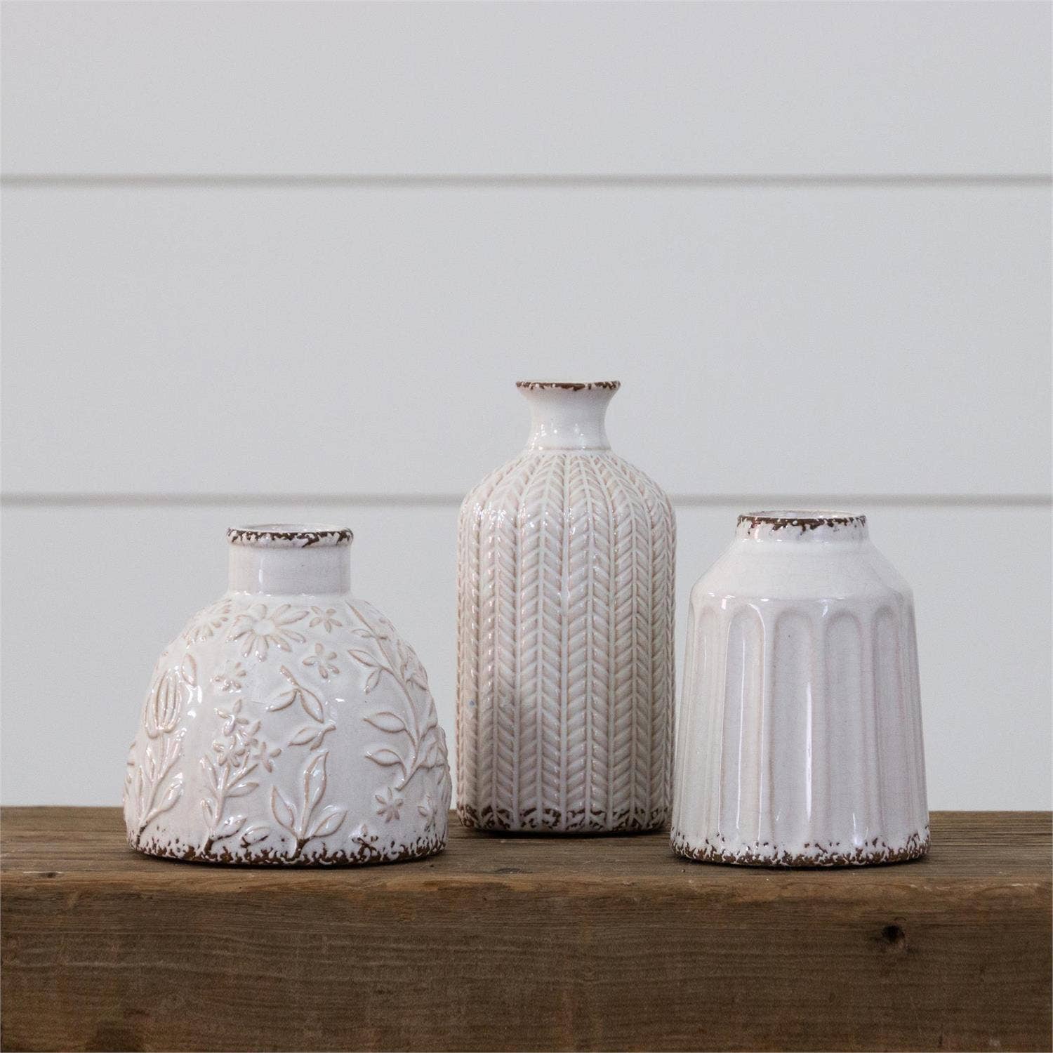 Textured Patterns Vases, Sm (Set Of 03)