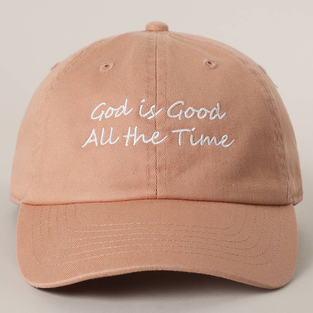 God is Good All The Time Embroidery Baseball Cap: GREENTEA / One Size