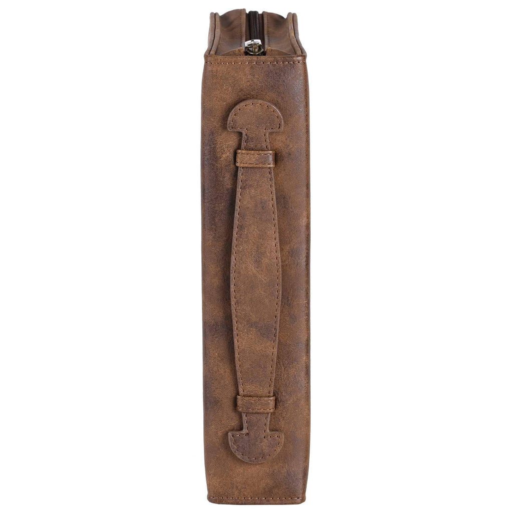 White Dove Bible Case Cross Suede-Look Brown XLarge