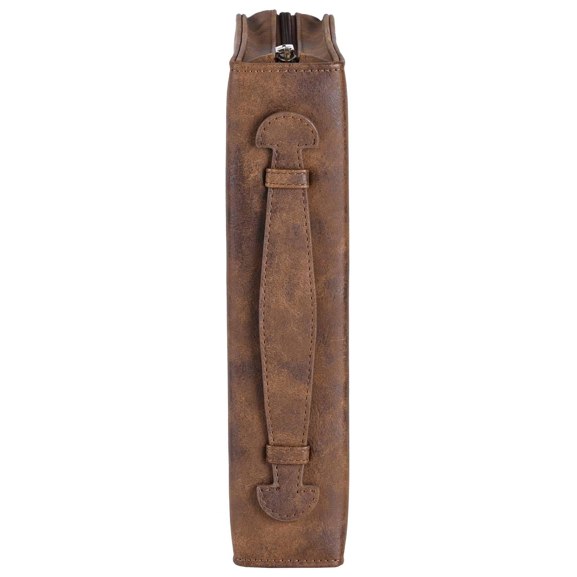 White Dove Bible Case Cross Suede-Look Brown XLarge