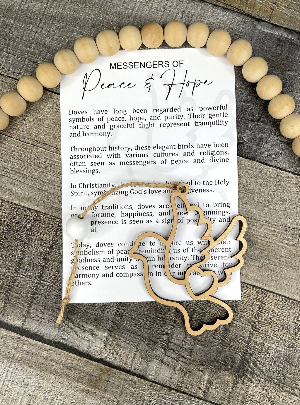 Story Ornament - Doves - Messengers of Peace & Hope
