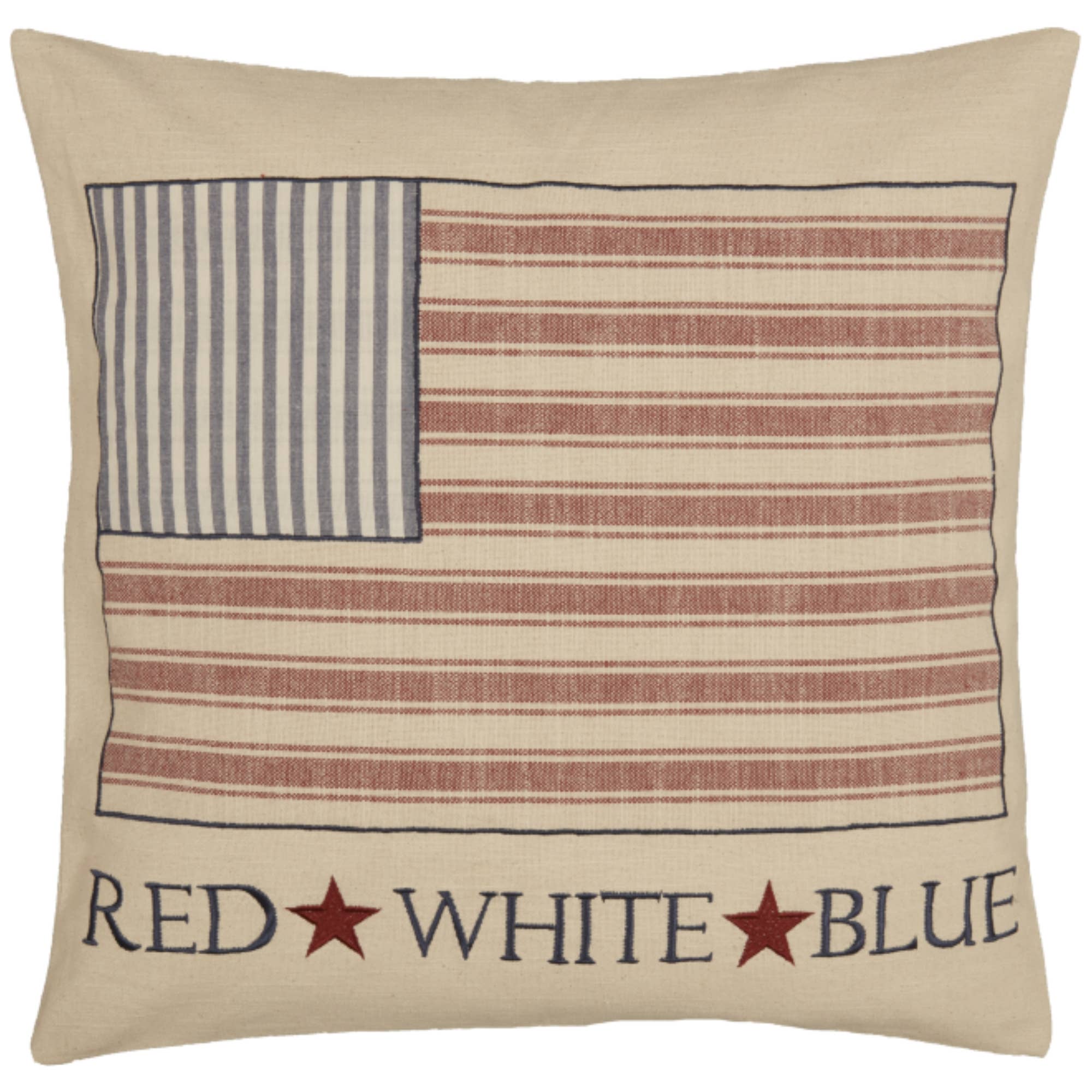 Market Place Red Flag Patch Pillow Cover 20Lx20W