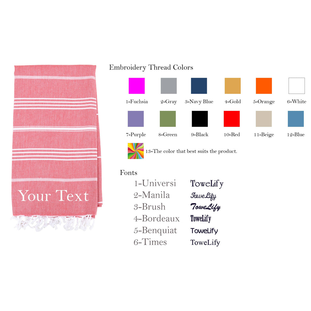 Handwoven Turkish Cotton Towel – Personalized Beach Towel: Gray / Beach Towel