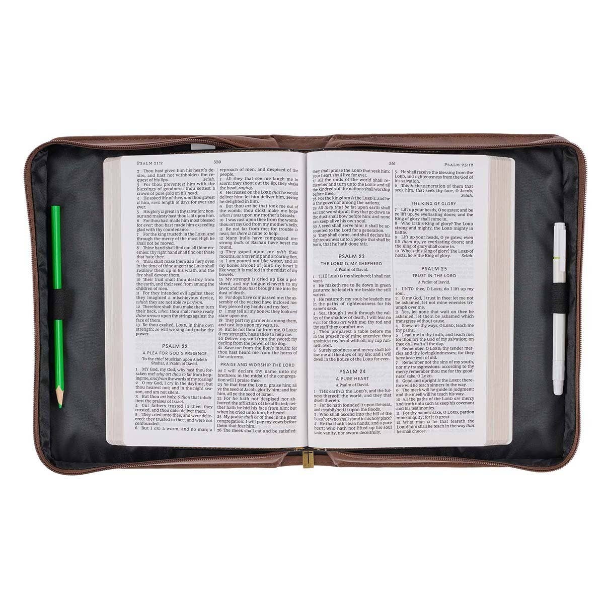 Bible Cover Classic Brown Wings Like Eagles Isa. 40:31: Large