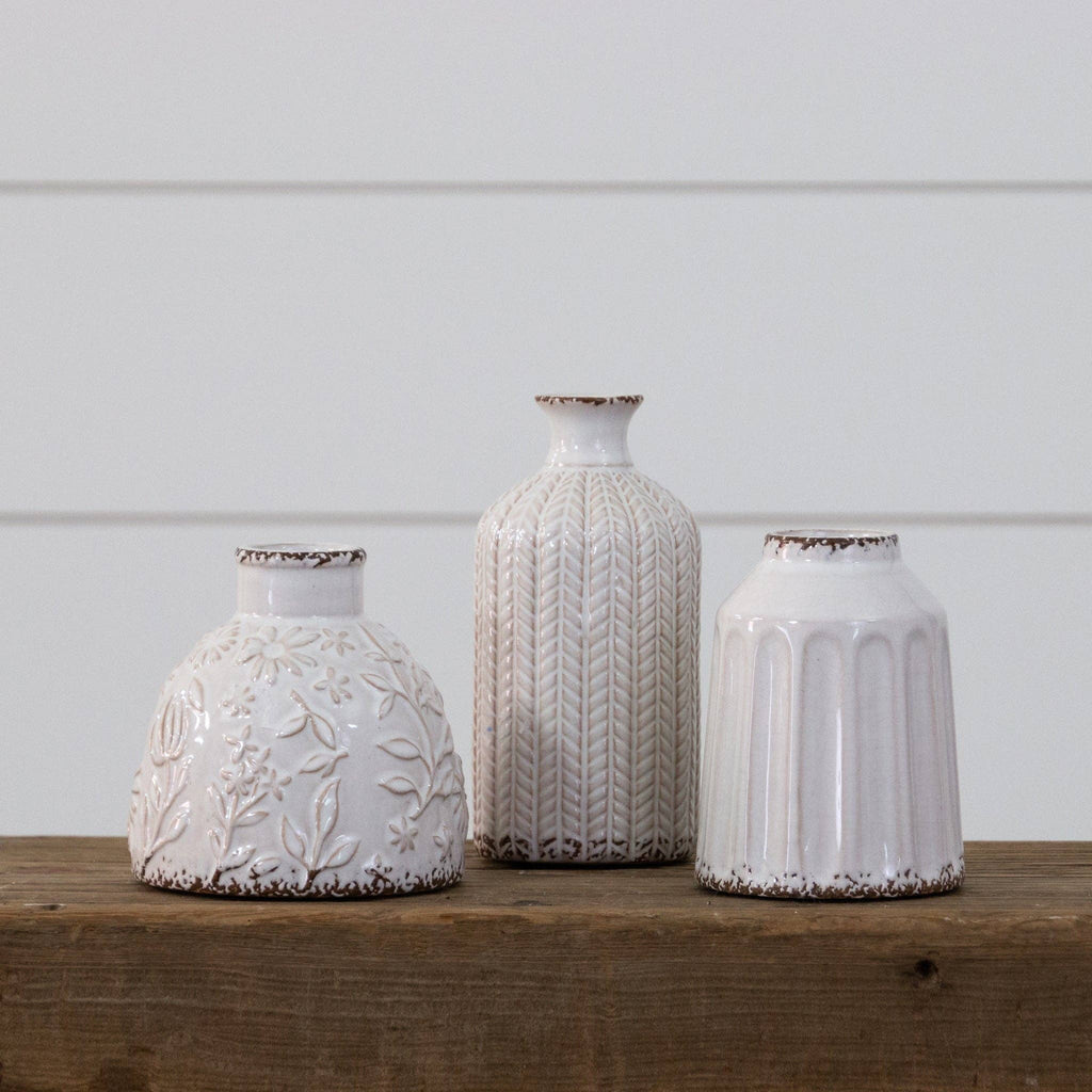 Textured Patterns Vases, Sm (Set Of 03)