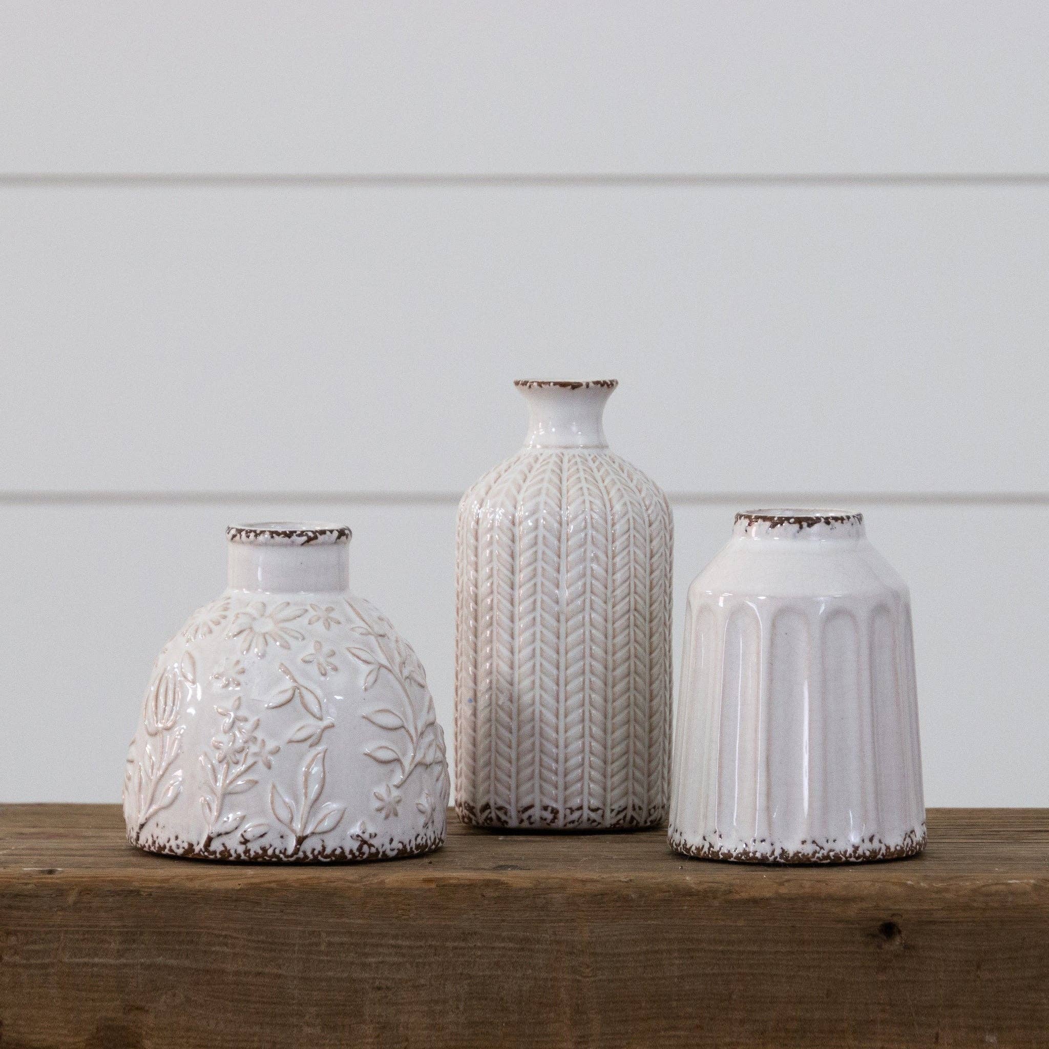 Textured Patterns Vases, Sm (Set Of 03)