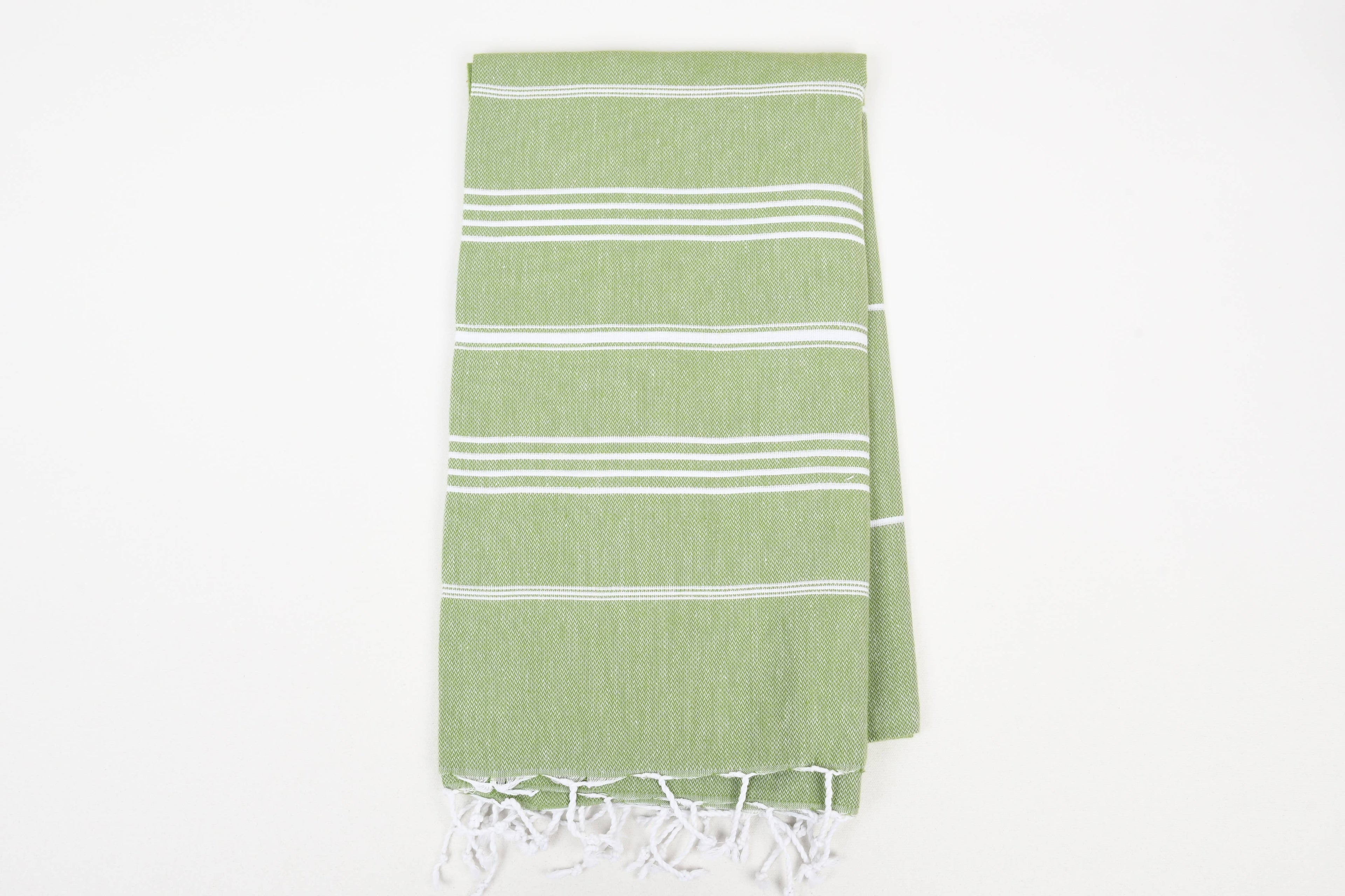 Handwoven Turkish Cotton Towel – Personalized Beach Towel: Army Green / Beach Towel