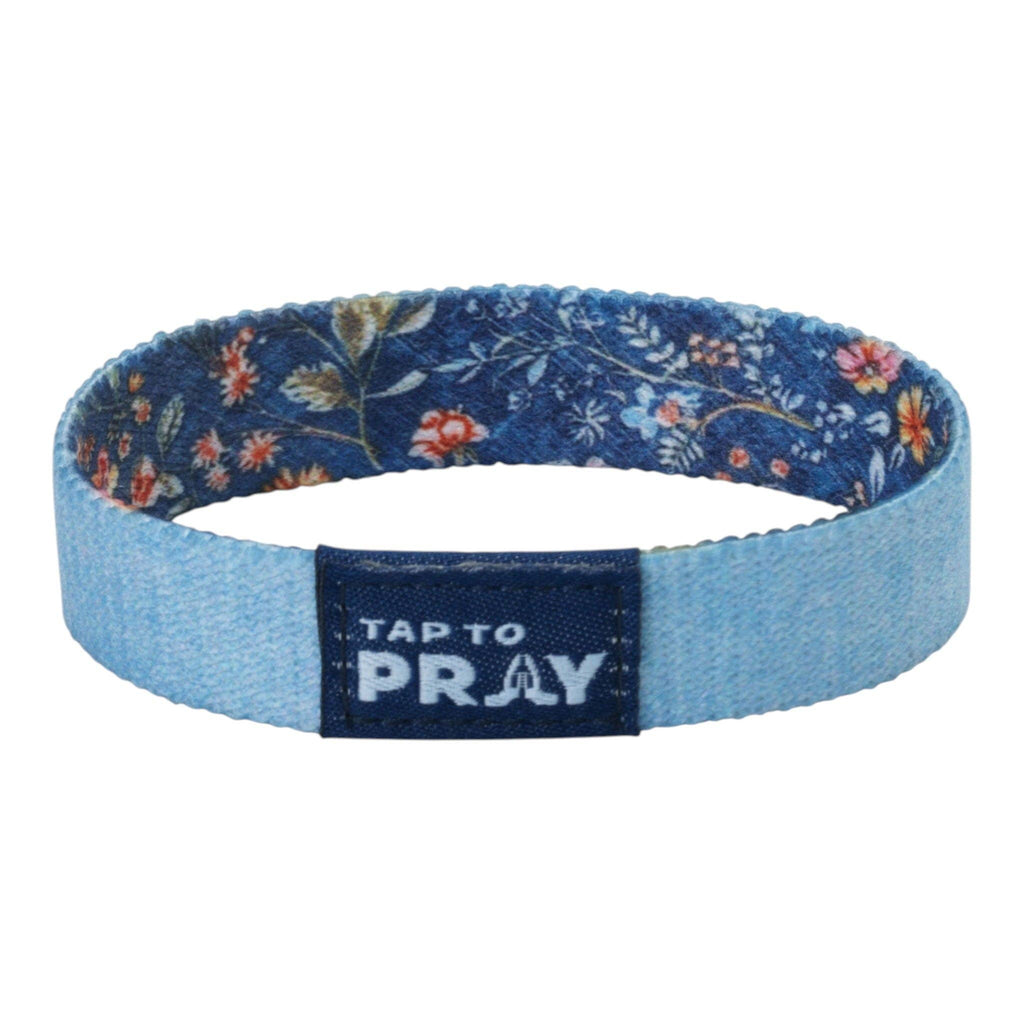 Tap To Pray® Wristband – Wildflower - Be Still: Medium