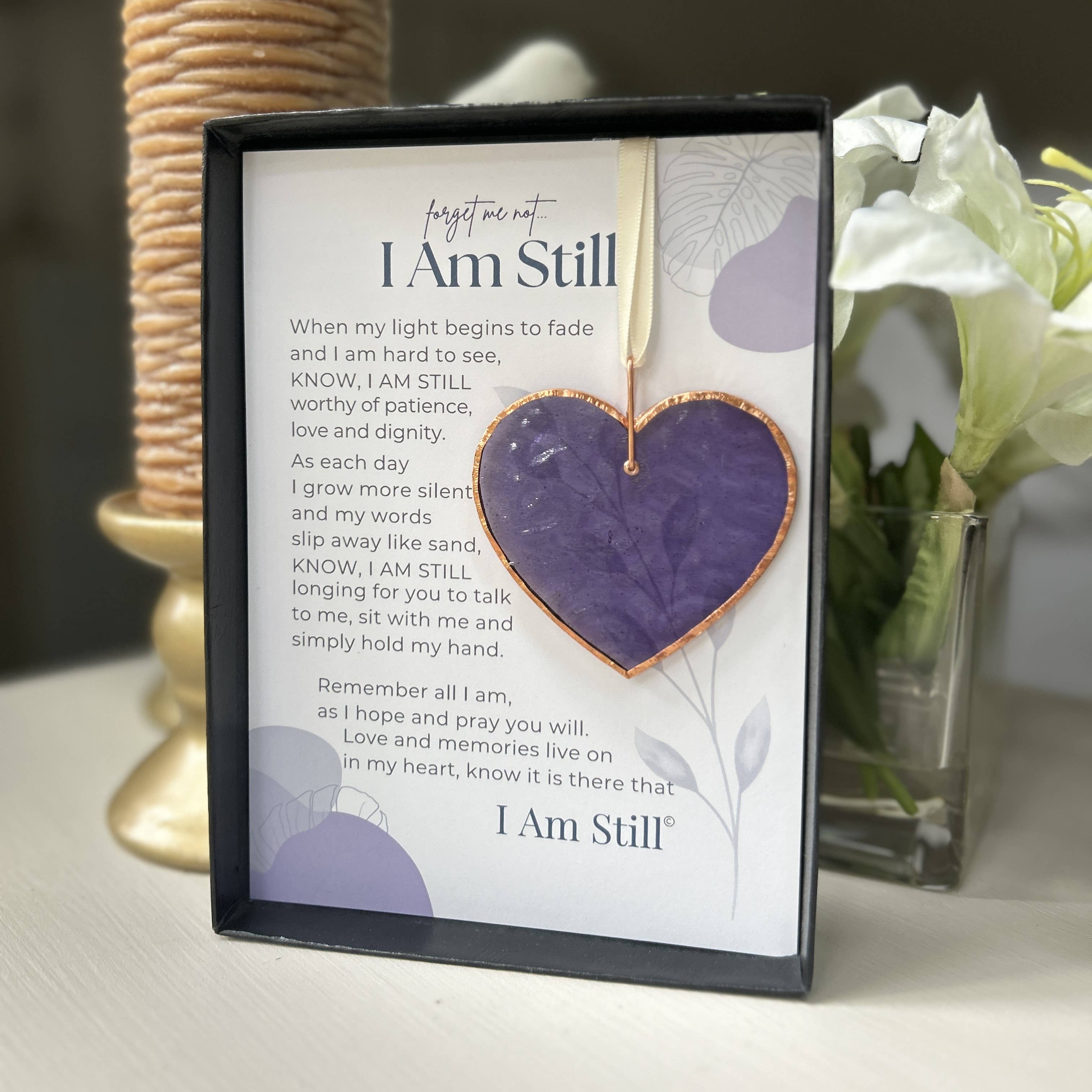 Alzheimer/Dementia Family Gift: I am Still Glass Heart 6701