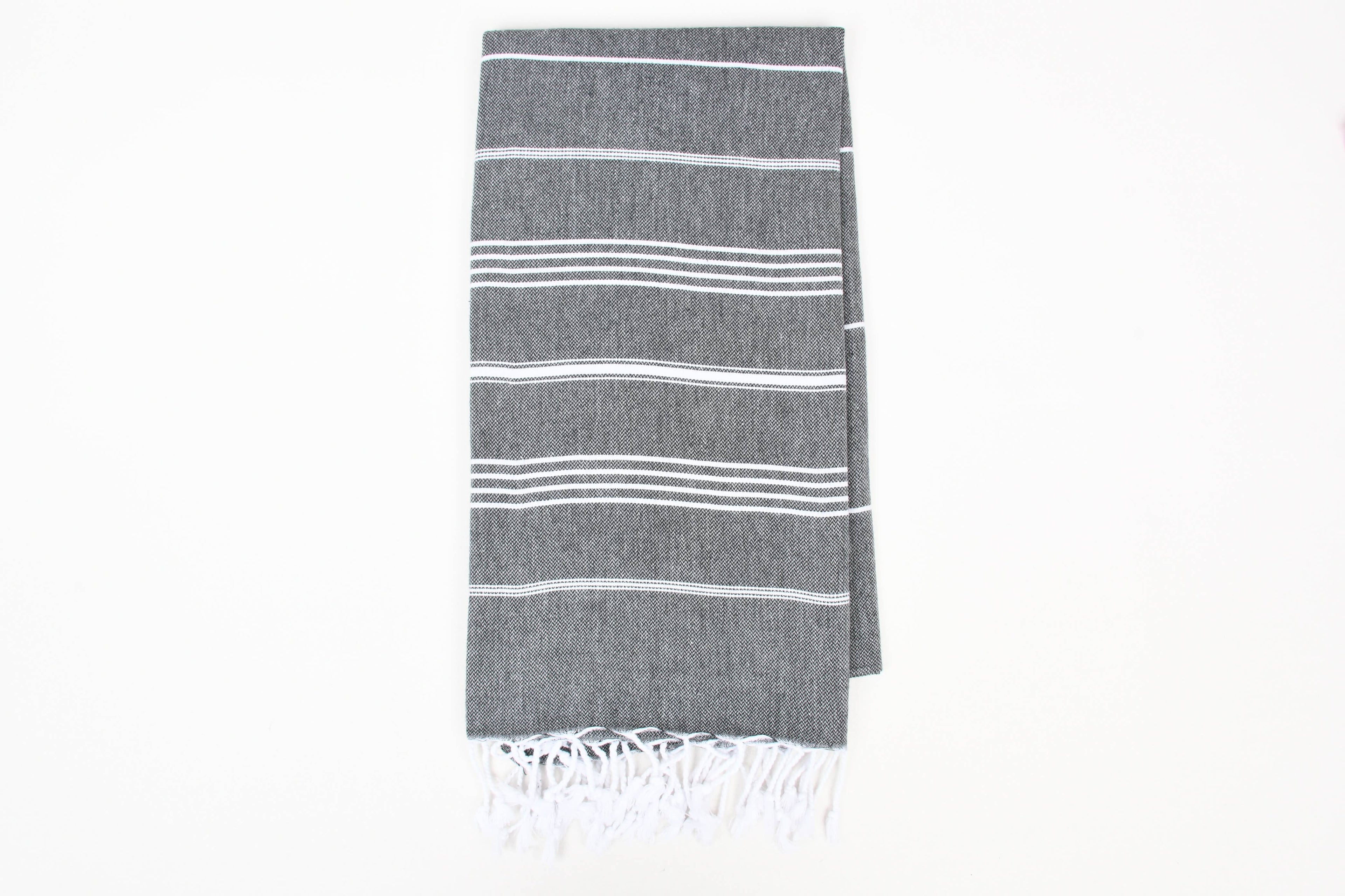 Handwoven Turkish Cotton Towel – Personalized Beach Towel: Light Gray / Beach Towel