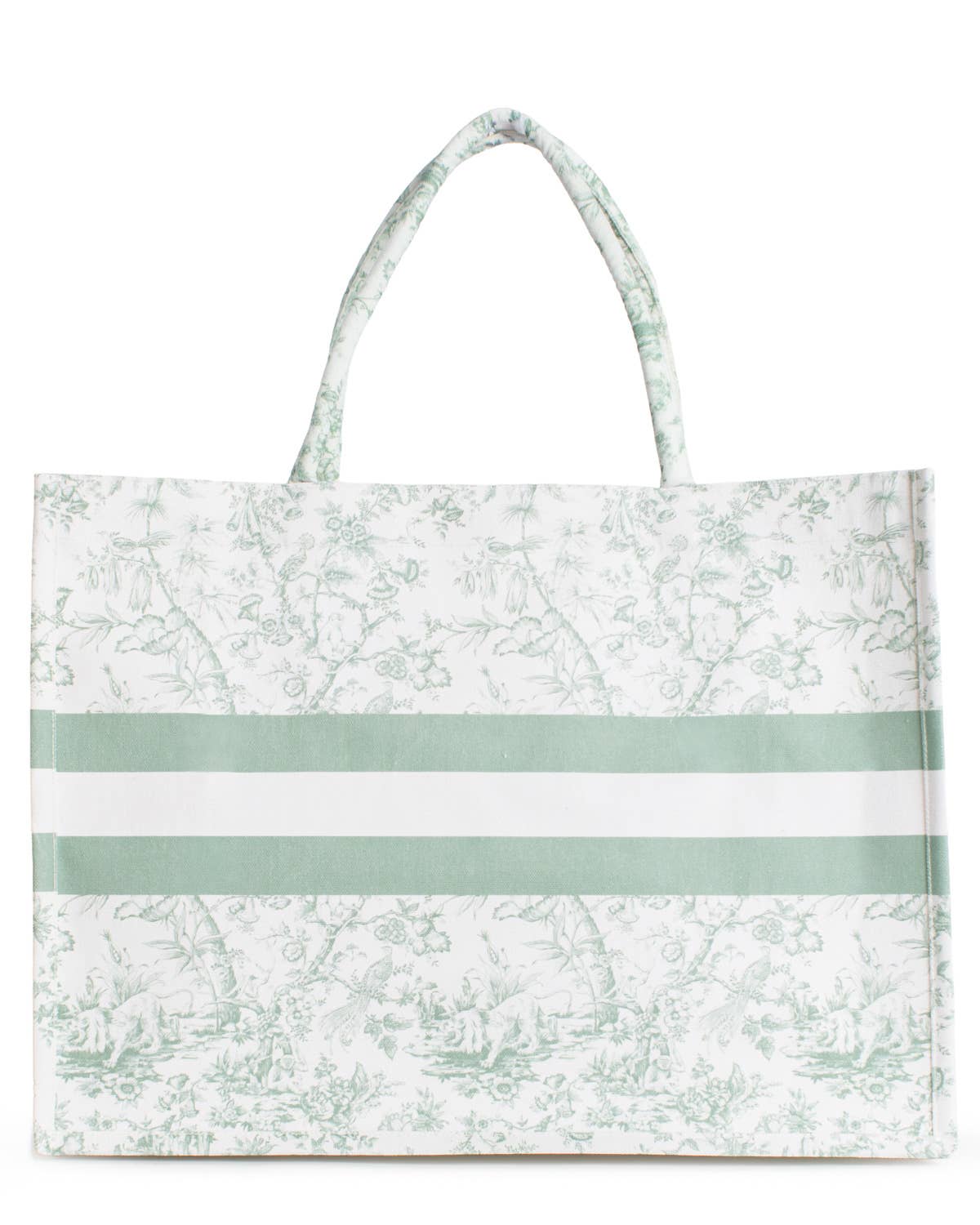 Sienna Classic Tote  White/Sage   19x14x7.5