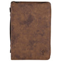 White Dove Bible Case Cross Suede-Look Brown XLarge