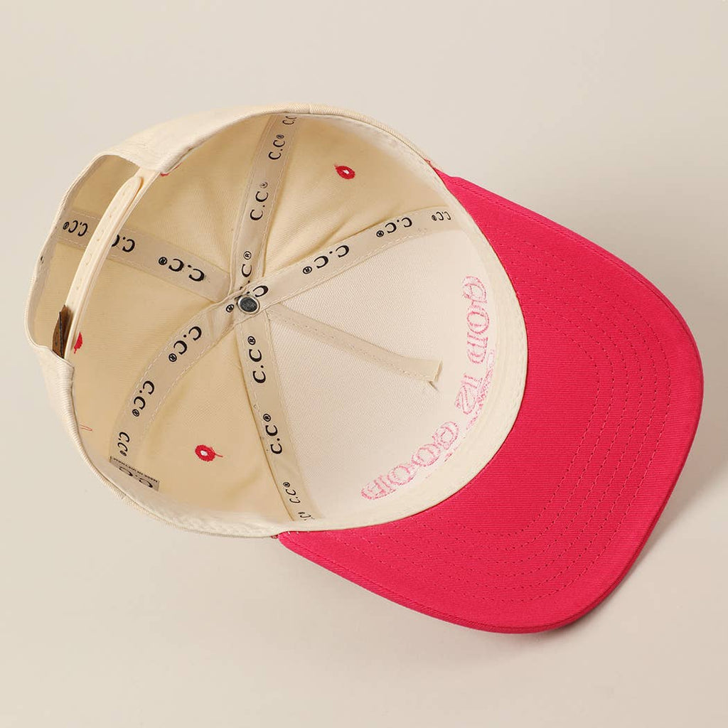 God Is Good All The Time Embroidery Trucker Hat: DENIM / ONE SIZE