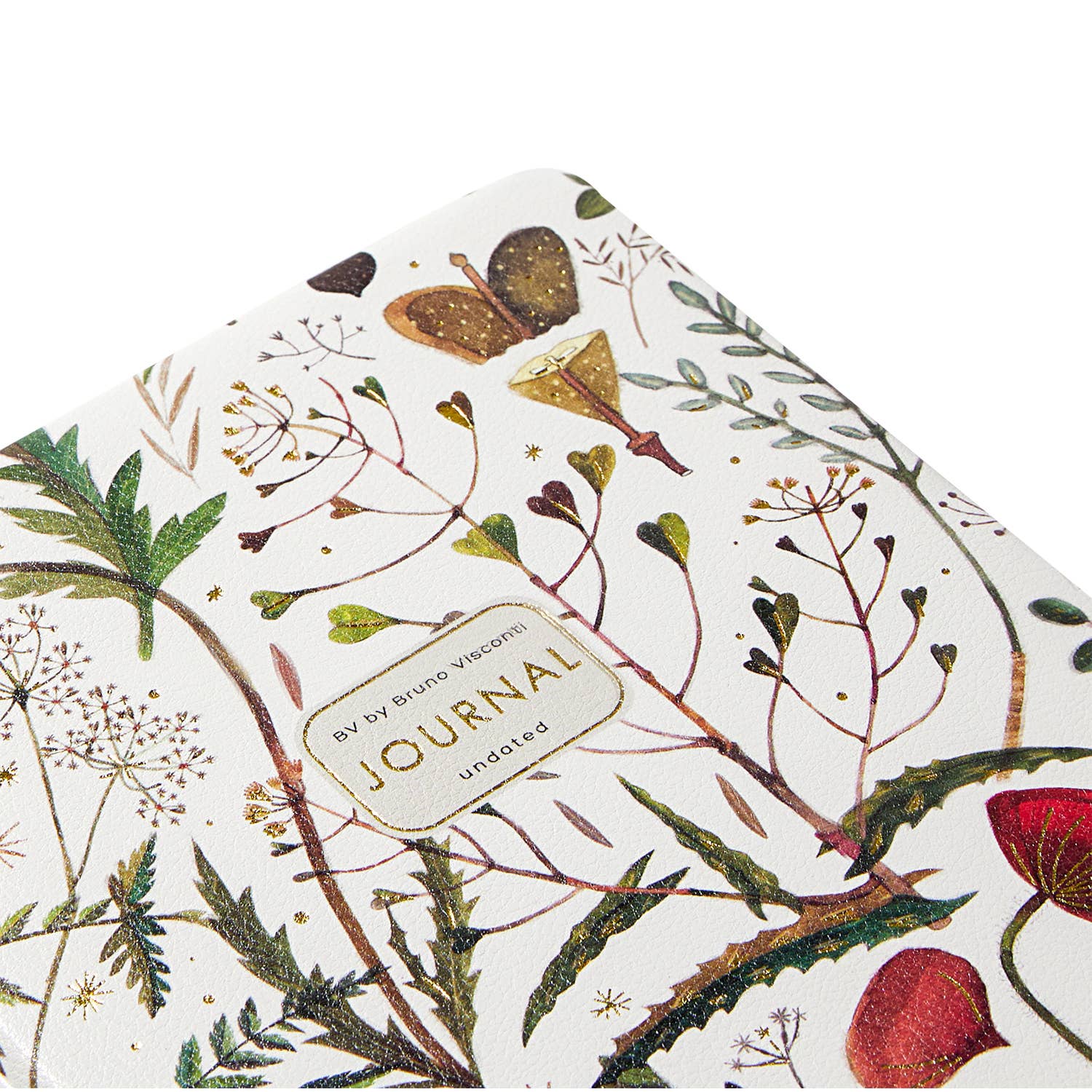 A5 Vegan Leather Hardcover Daily Planner -Greens and Flowers
