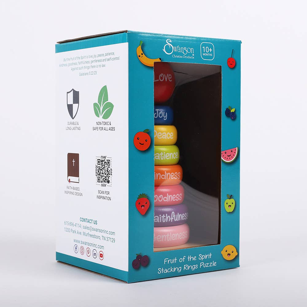 Puzzle Wood Stackable Rings Fruit Of The Spirit: Multicolored / Wood