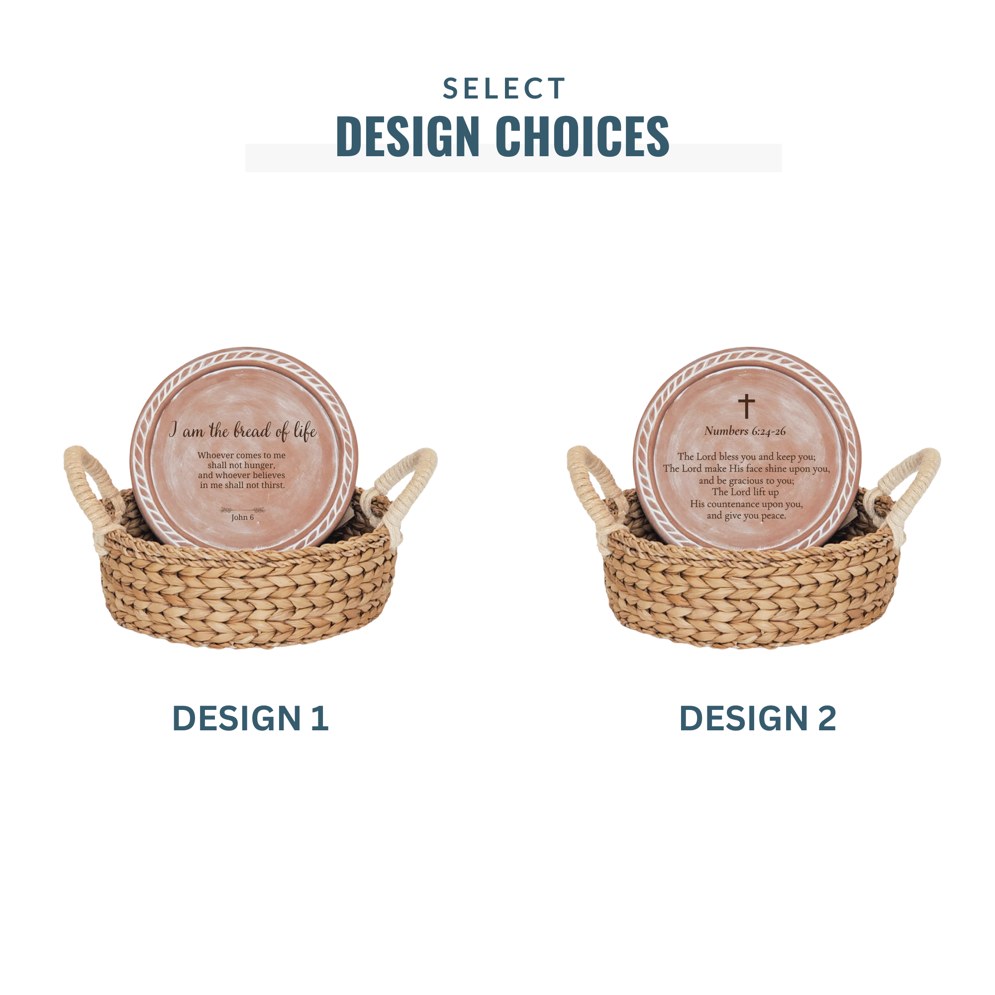 Handmade Bread Warmer & Wicker Basket - Bible Round: Design 1