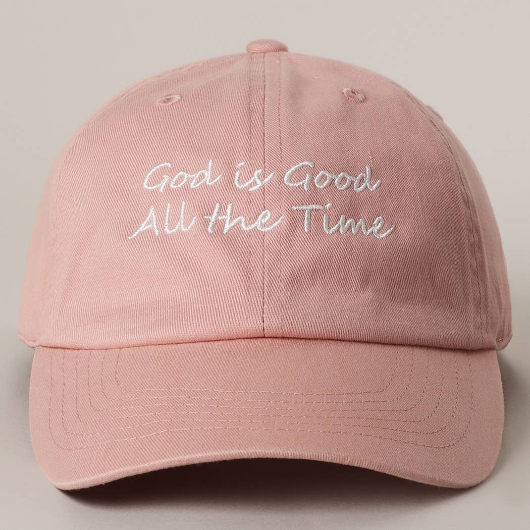 God is Good All The Time Embroidery Baseball Cap: GREENTEA / One Size