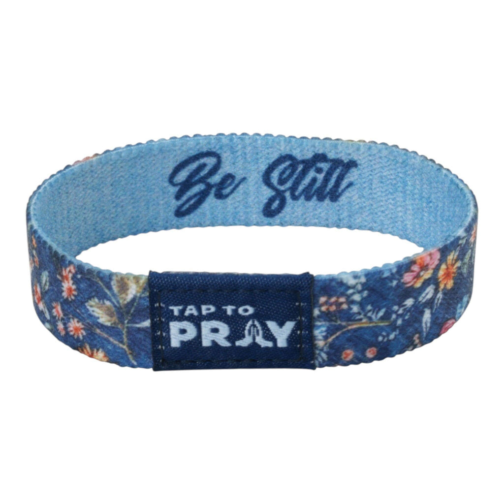 Tap To Pray® Wristband – Wildflower - Be Still: Large