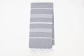 Handwoven Turkish Cotton Towel – Personalized Beach Towel: Gray / Beach Towel