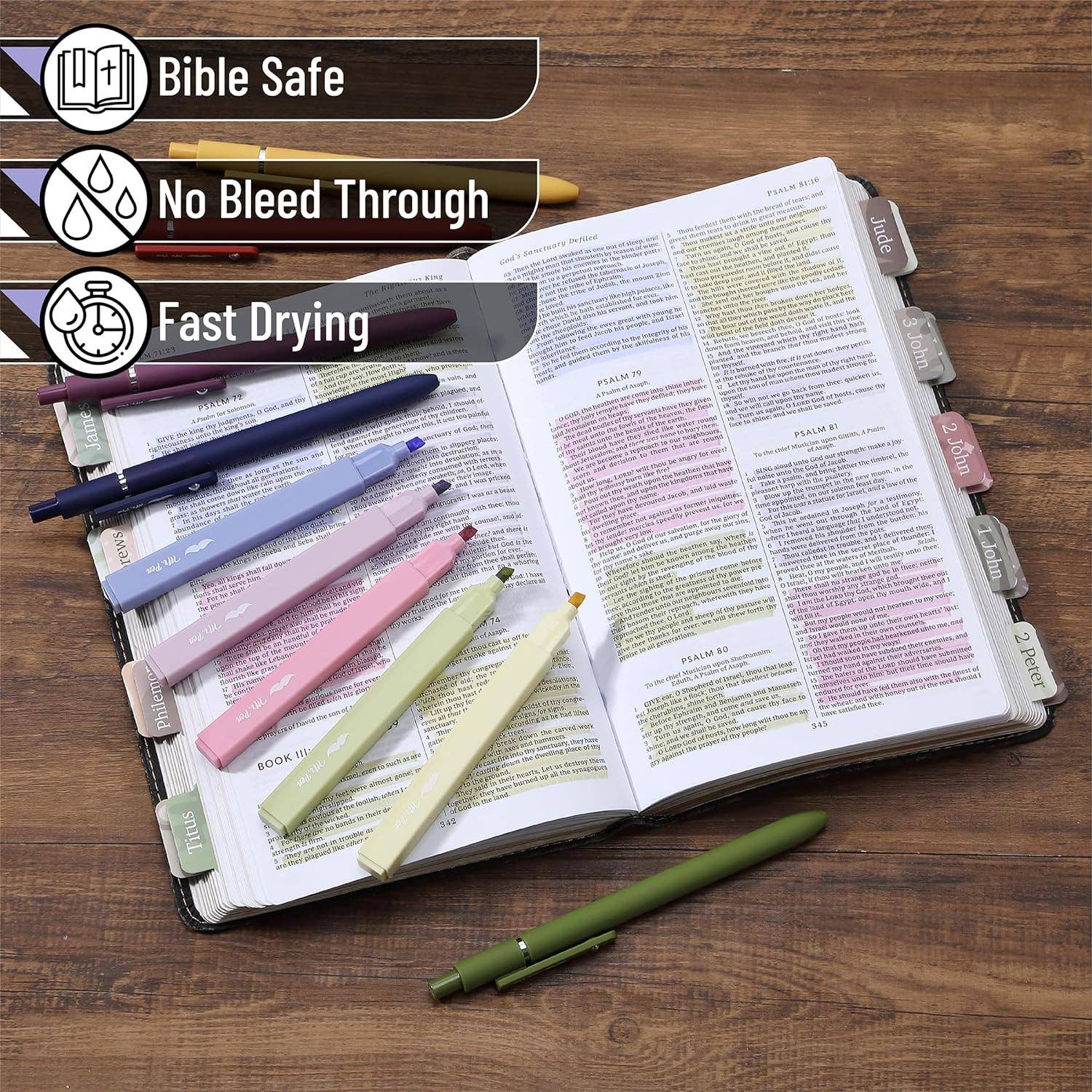 Aesthetic Highlighters & Gel Pens No Bleed