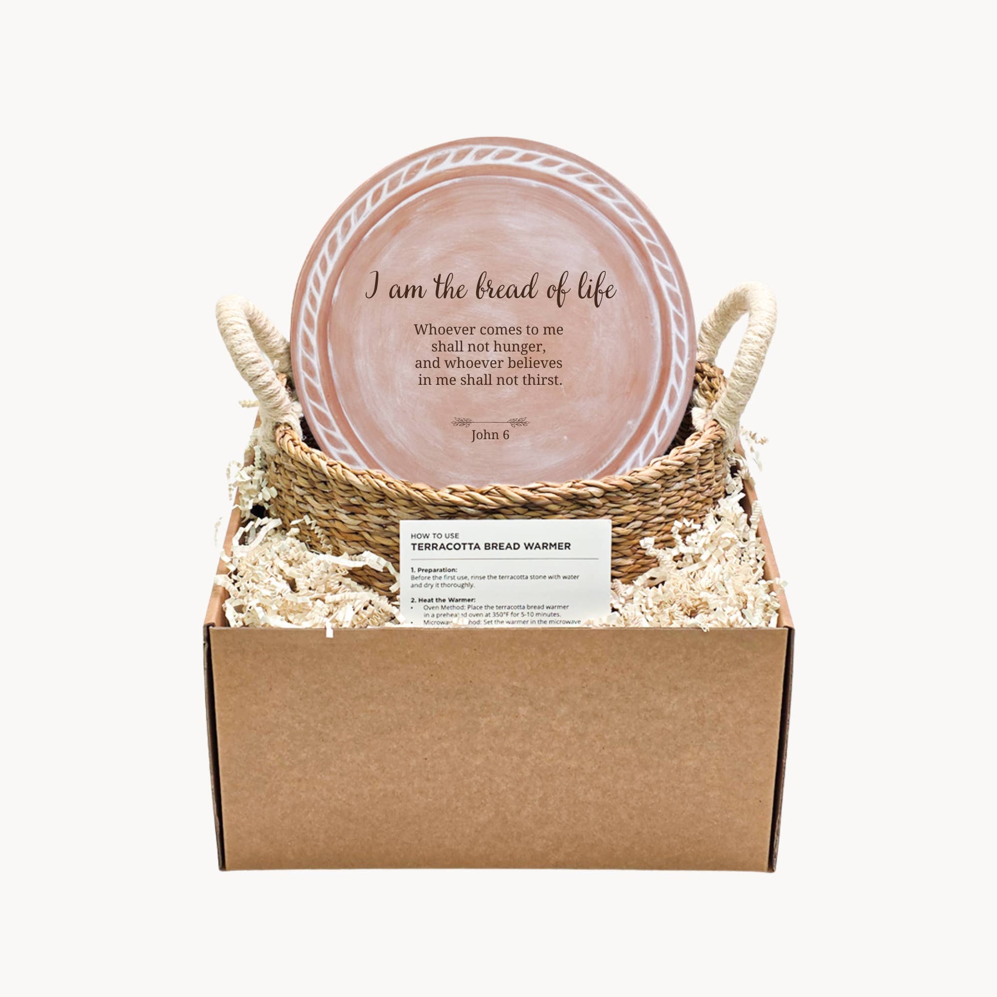 Handmade Bread Warmer & Wicker Basket - Bible Round: Design 1