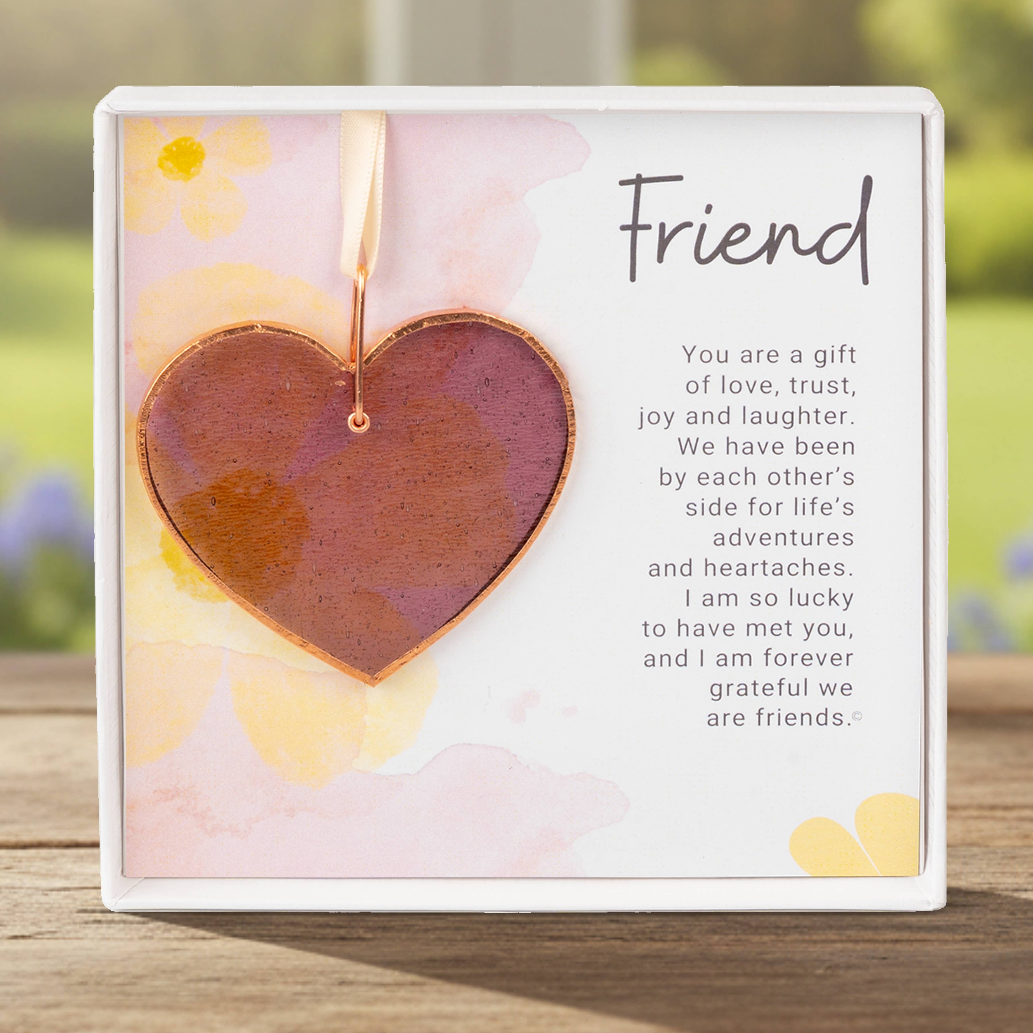 Friend Keepsake Gift – Handmade Stained Glass Heart 40462