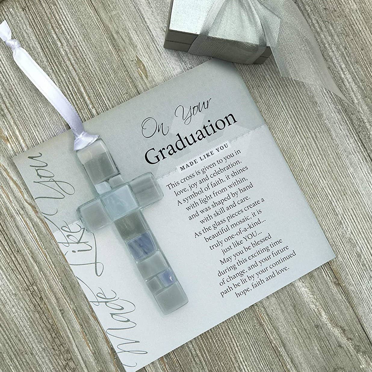Graduation Gift: USA Handmade Mosaic Glass Cross 4492