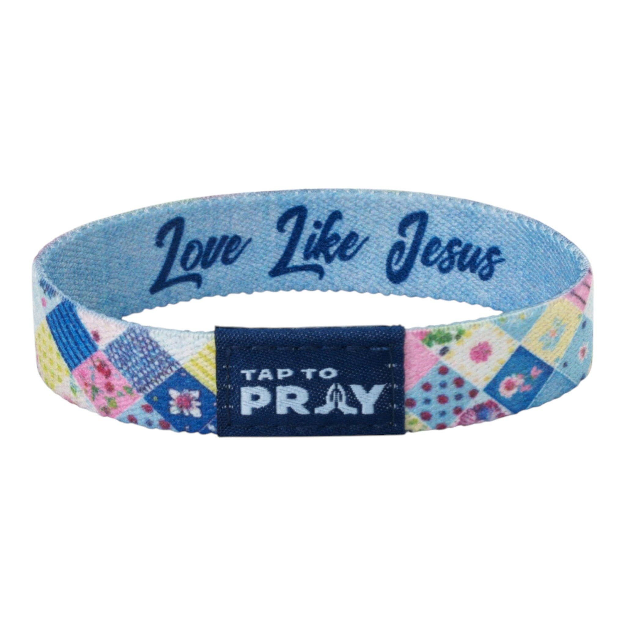 Tap To Pray® Wristband – Patchwork - Love Like Jesus: Small