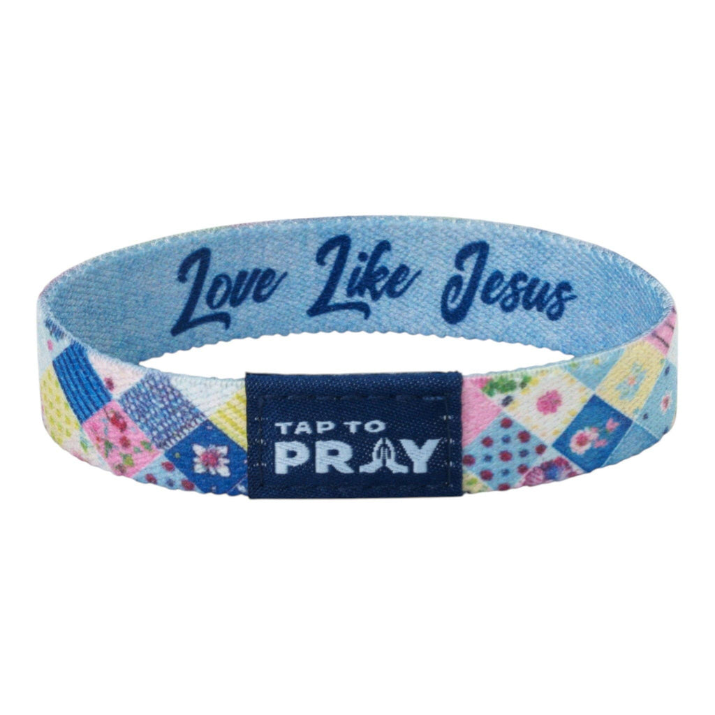Tap To Pray® Wristband – Patchwork - Love Like Jesus: Large