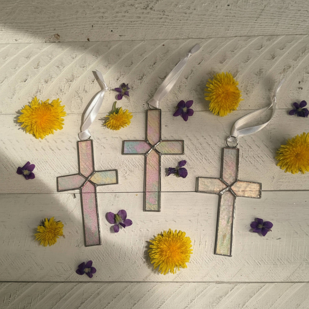 God Chose You Mommy: Clear Stained Glass Cross 4502SG