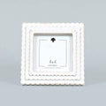17017 - 6x6x1 wood photo frame (SCALLOP) white (4x4) pic