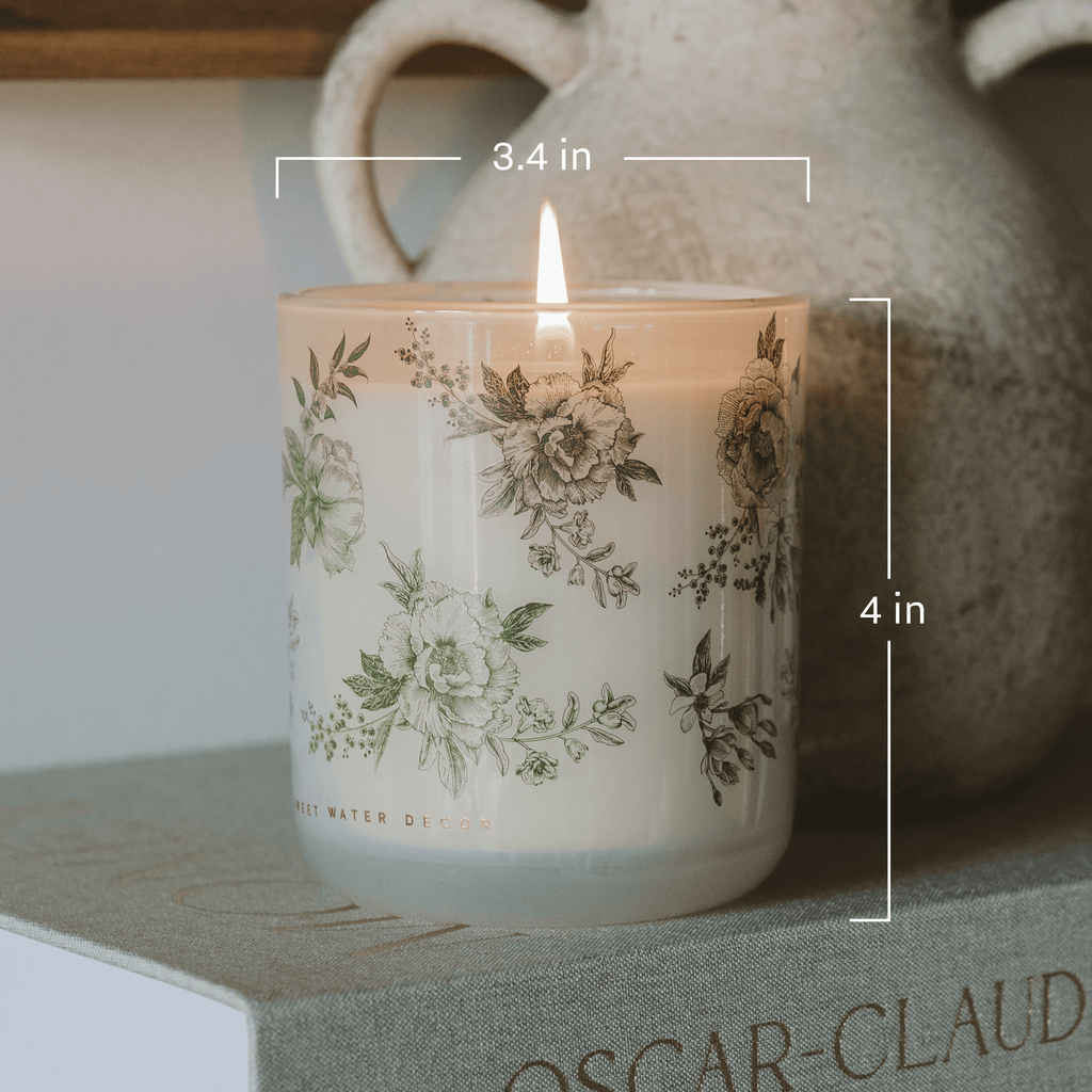 Green Delft 12 oz Soy Candle - Home Decor