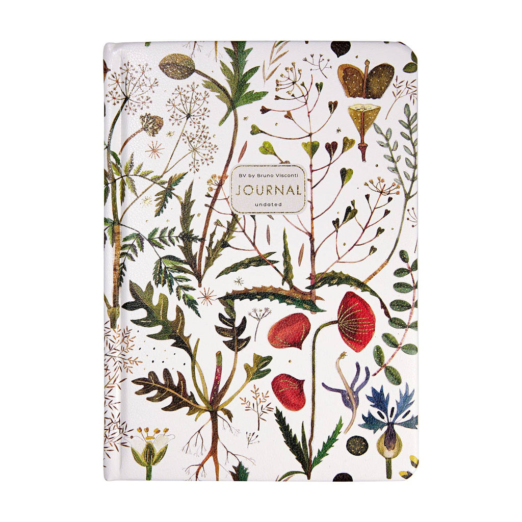 A5 Vegan Leather Hardcover Daily Planner -Greens and Flowers