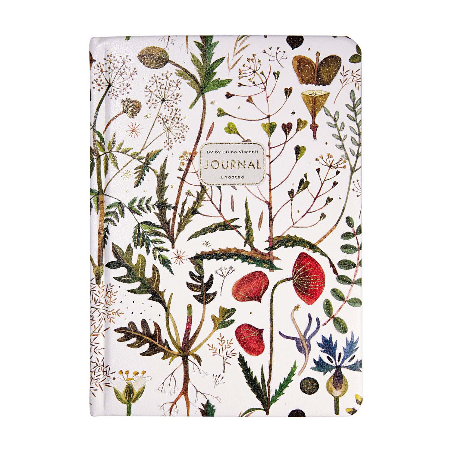A5 Vegan Leather Hardcover Daily Planner -Greens and Flowers