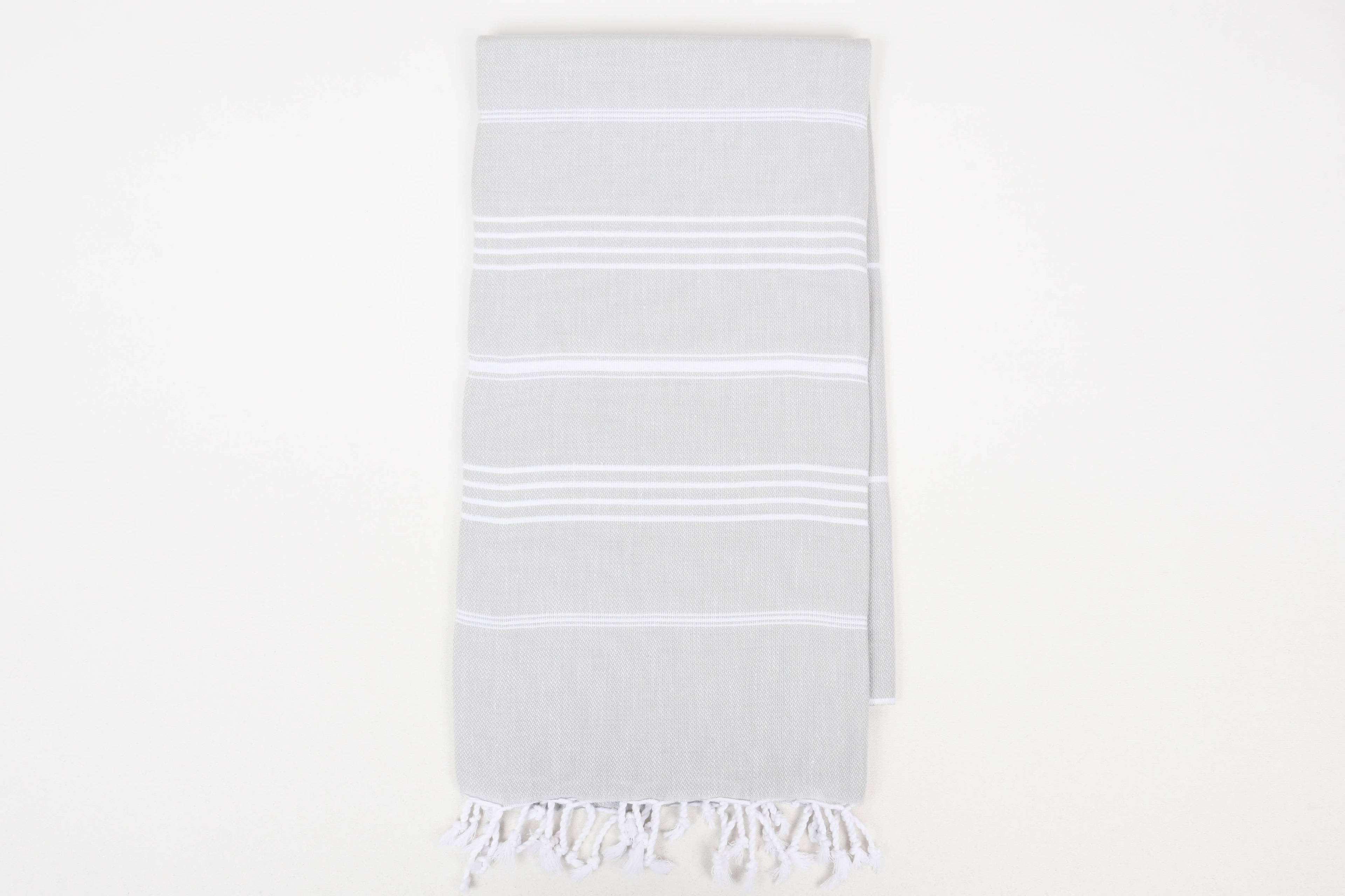 Handwoven Turkish Cotton Towel – Personalized Beach Towel: Gray / Beach Towel