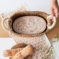 Monogrammed Bread Warmer & Wicker Basket - Bird Oval