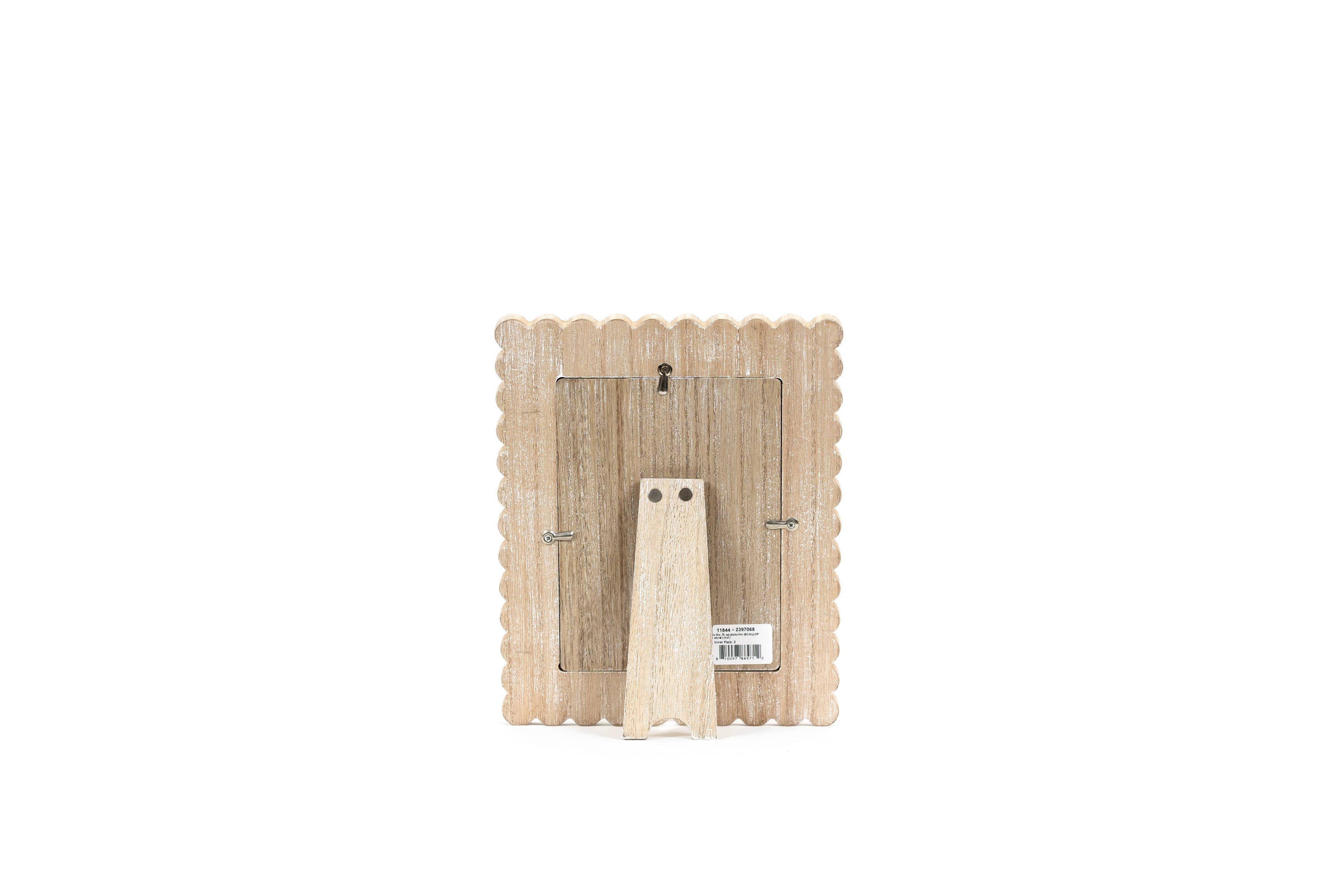 17029 - 8x10x1 wood photo frame SCALLOP for 5x7 pic