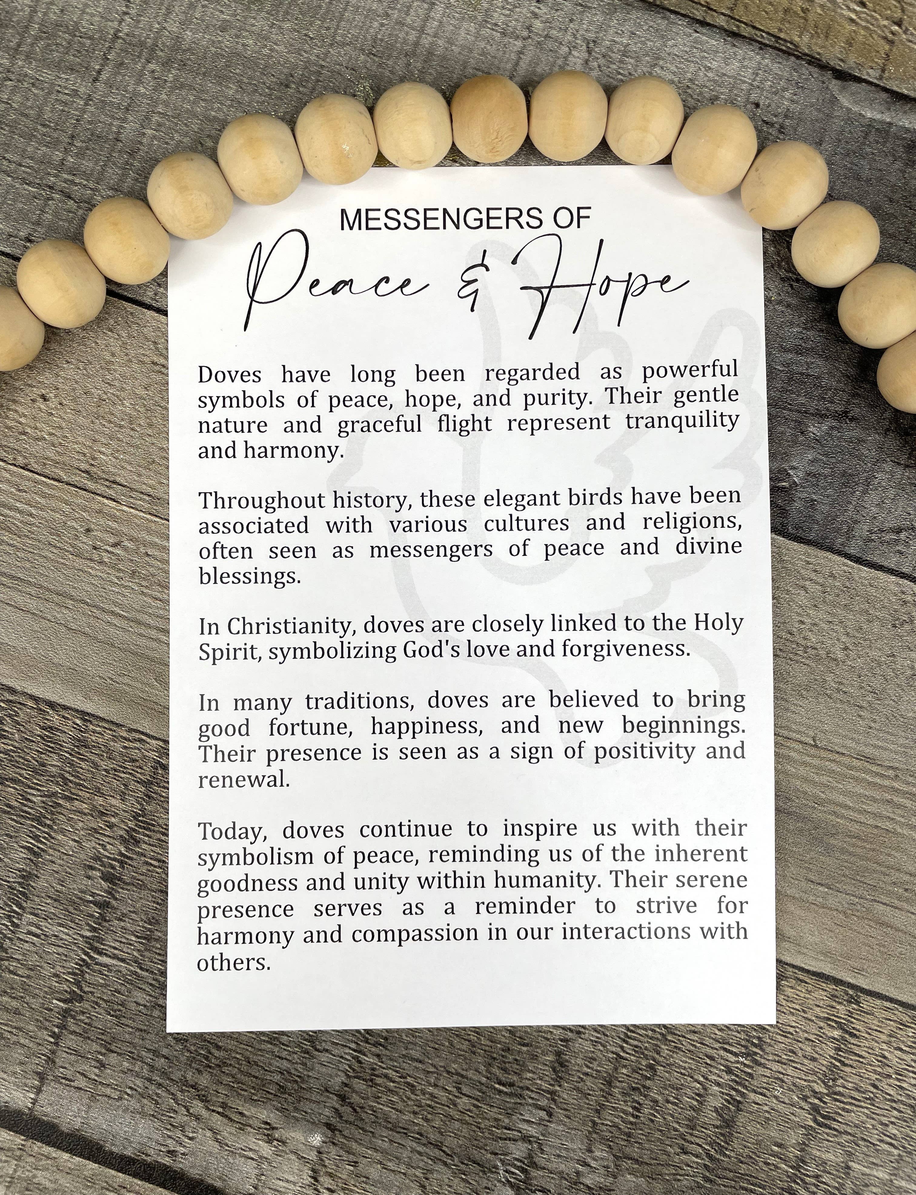 Story Ornament - Doves - Messengers of Peace & Hope