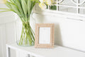 17028 - 8x10 wood photo frame (SCALLOP) ntrl (5x7) pic 11845