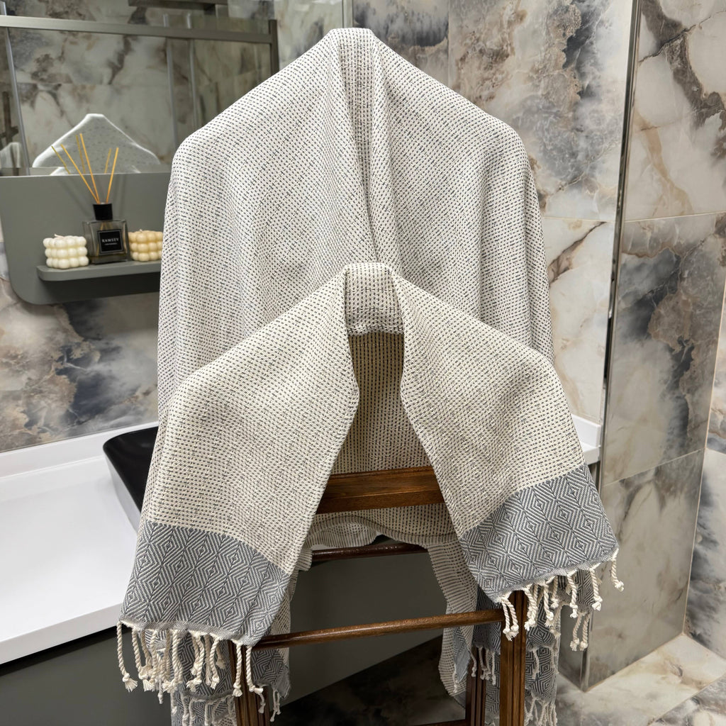 Turkish Cotton Beach Towel – Personalized Towel Gift : Petrol Blue / Beach Towel