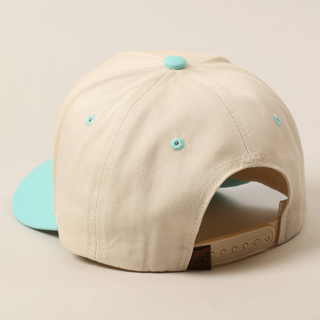God Is Good All The Time Embroidery Trucker Hat: MINT / ONE SIZE
