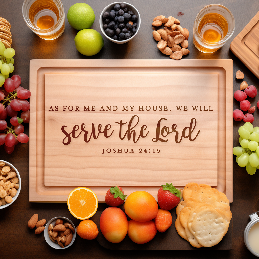 Serve The Lord Engraved Cutting Board – Faith Kitchen Gift: Maple / Rectangle 12x9