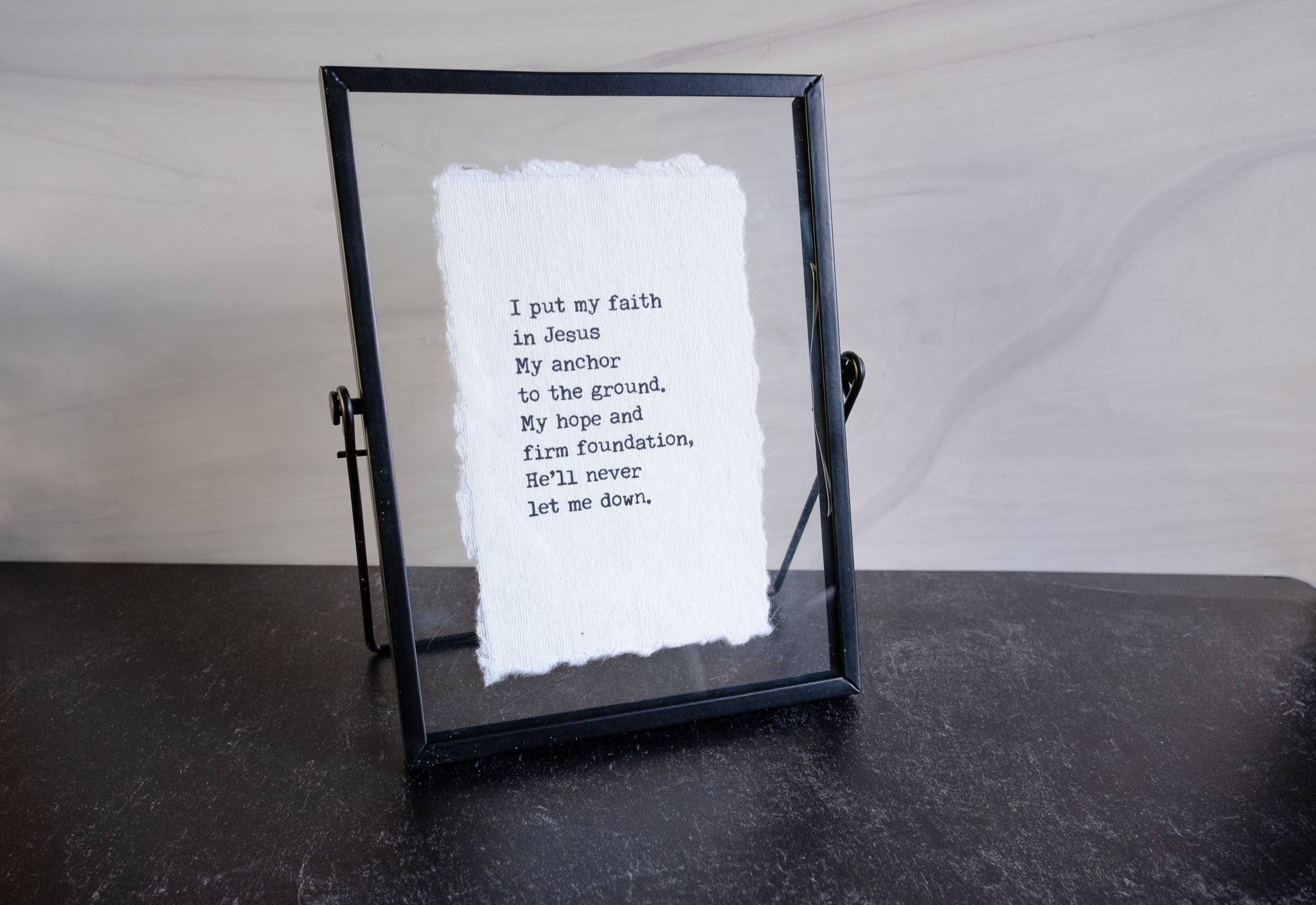 I Put My Faith In Jesus Hymn Lyrics Typed Print in Floating